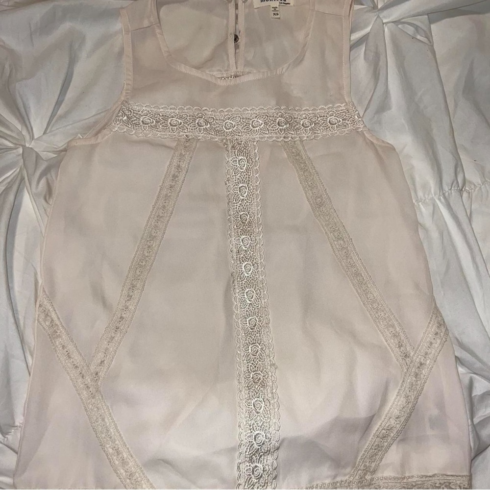 Monteau Soft Cream Blouse Size XS